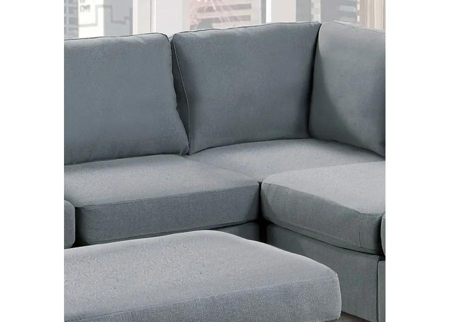 Modular L-Sectional 6pc Set Living Room Sofa Couch Sectional Furniture Linen Like Fabric