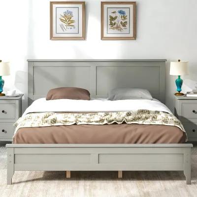 Modern Solid Wood Queen Platform Bed