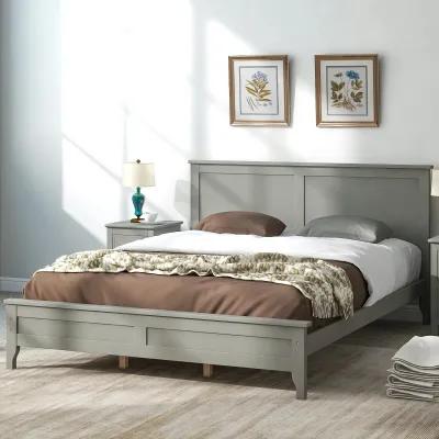 Modern Solid Wood Queen Platform Bed