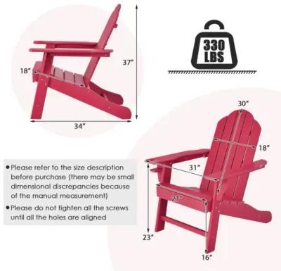 Hivvago Outdoor Adirondack Chair with Built-in Cup Holder for Backyard Porch