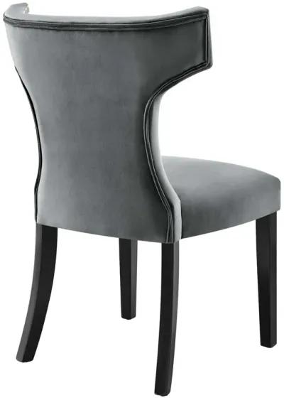 Curve Performance Velvet Dining Chairs - Set of 2