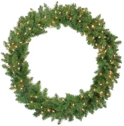 Pre-Lit Rockwood Pine Artificial Christmas Wreath  36-Inch  Clear Lights