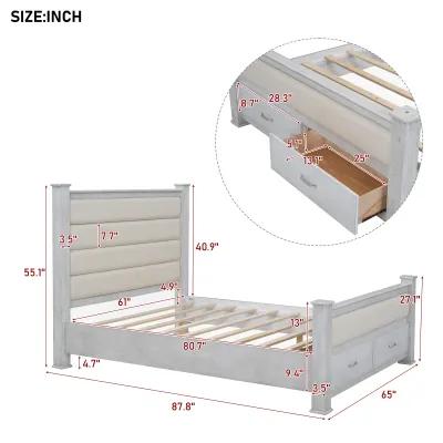 Merax Platform Bed with Upholstered Headboard