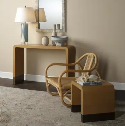 Waterfall Leather Side Table, Brown