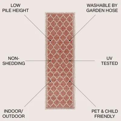 Trebol Moroccan Trellis Textured Weave Indoor/Outdoor Area Rug