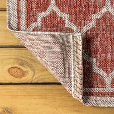 Trebol Moroccan Trellis Textured Weave Indoor/Outdoor Area Rug