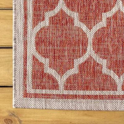 Trebol Moroccan Trellis Textured Weave Indoor/Outdoor Area Rug