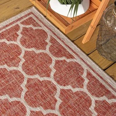 Trebol Moroccan Trellis Textured Weave Indoor/Outdoor Area Rug