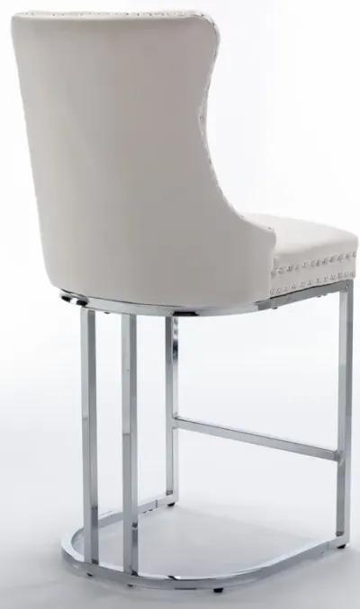 2-Pack Modern Velvet Bar Stools with Metal Legs