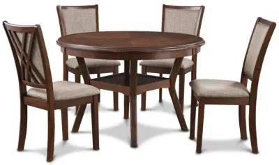 New Classic Furniture Furniture Amy 5-Piece Contemporary Wood Dining Set in Cherry