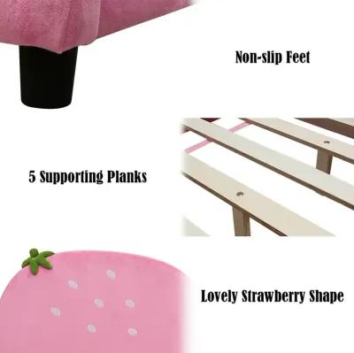 Kids Children Upholstered Berry Pattern Toddler Bed