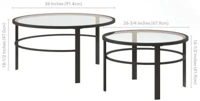 Hudson&Canal Gaia Round Nested Coffee Table in Blackened Bronze