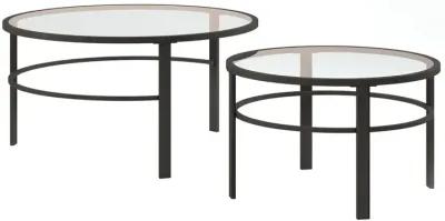 Hudson&Canal Gaia Round Nested Coffee Table in Blackened Bronze