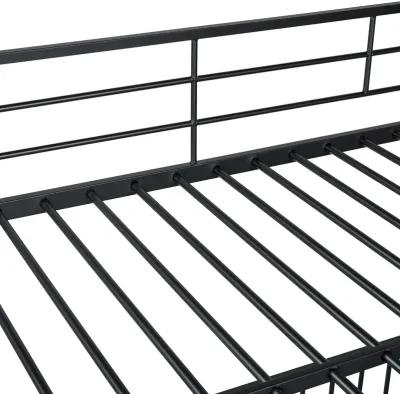 Merax Metal Bunk Bed with Slide and Guardrails