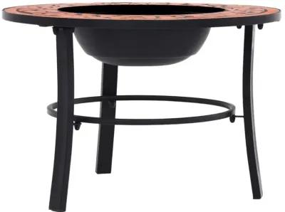 vidaXL Mosaic Fire Pit Terracotta 26.8" Ceramic