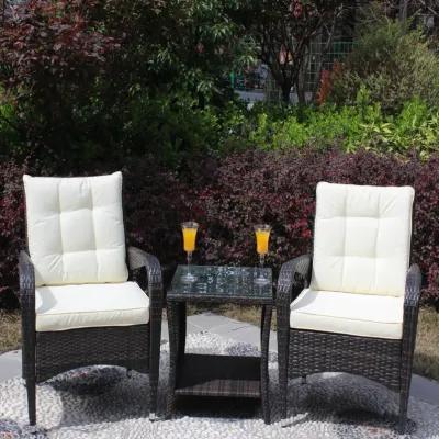 Outdoor Patio Furniture Sets 3 Piece Conversation Set Wicker Rattan Sectional Sofa With Seat