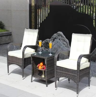 Outdoor Patio Furniture Sets 3 Piece Conversation Set Wicker Rattan Sectional Sofa With Seat