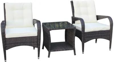 Outdoor Patio Furniture Sets 3 Piece Conversation Set Wicker Rattan Sectional Sofa With Seat