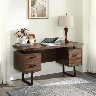 Home Office Computer Desk With Drawers/Hanging Letter-Size Files, 59 Inch Writing Study Table