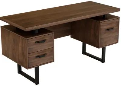 Home Office Computer Desk With Drawers/Hanging Letter-Size Files, 59 Inch Writing Study Table