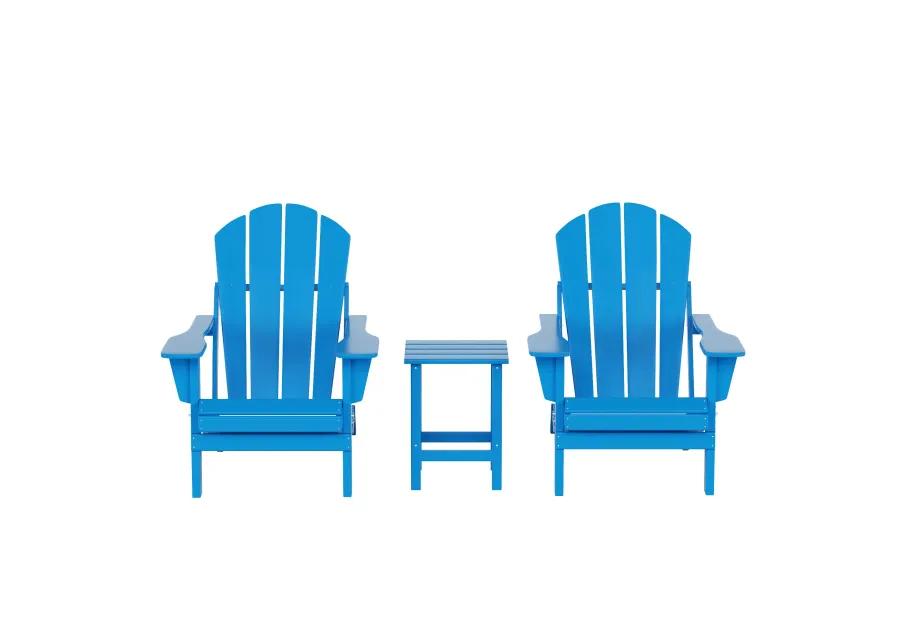 WestinTrends 3-Piece Outdoor Patio Adirondack Chairs with Side Table Set