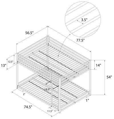 DHP Miles Metal Full Over Full Bunk Bed, White