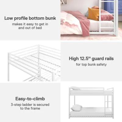 DHP Miles Metal Full Over Full Bunk Bed, White