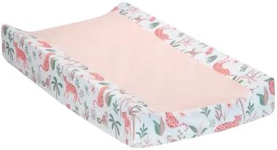 Lambs & Ivy Enchanted Safari Animals Pink/White Jungle Changing Pad Cover