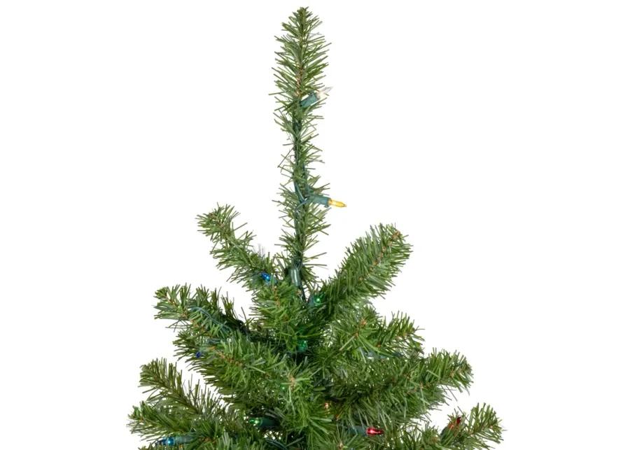 18" Pre-Lit Medium Canadian Pine Artificial Christmas Tree - Multicolor Lights