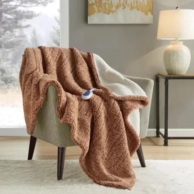 Gracie Mills Mckinley Solid Heated Sherpa Throw