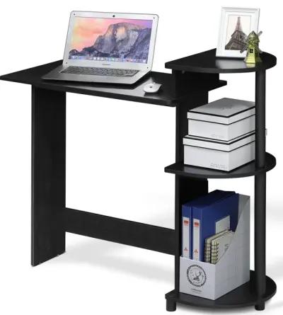 Furinno Furinno Compact Computer Desk with Shelves, Americano/Black, 11181AM/BK