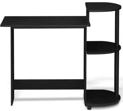 Furinno Furinno Compact Computer Desk with Shelves, Americano/Black, 11181AM/BK