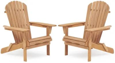 Wooden Outdoor Folding Adirondack Chair Set Of 2 Wood Lounge Patio Chair For Garden, Garden