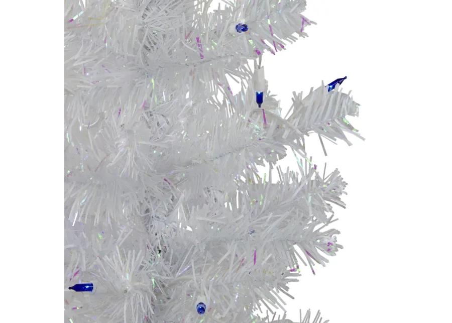 3' Pre-Lit White Medium Pine Artificial Christmas Tree - Blue Lights