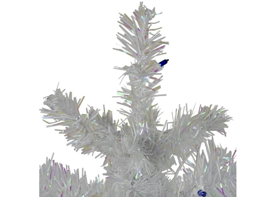 3' Pre-Lit White Medium Pine Artificial Christmas Tree - Blue Lights