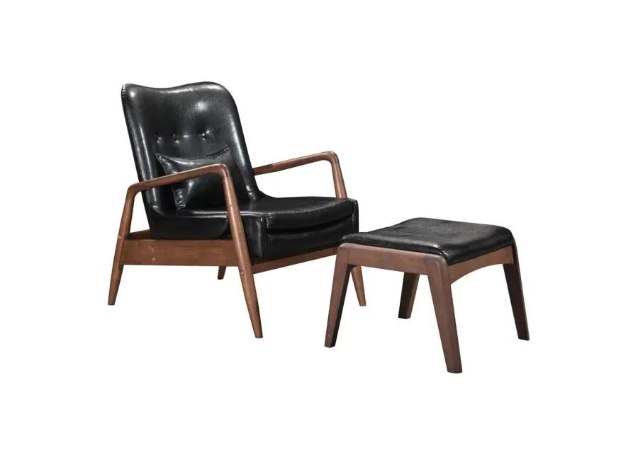 Belen Kox Lounge Chair & Ottoman Set, Black