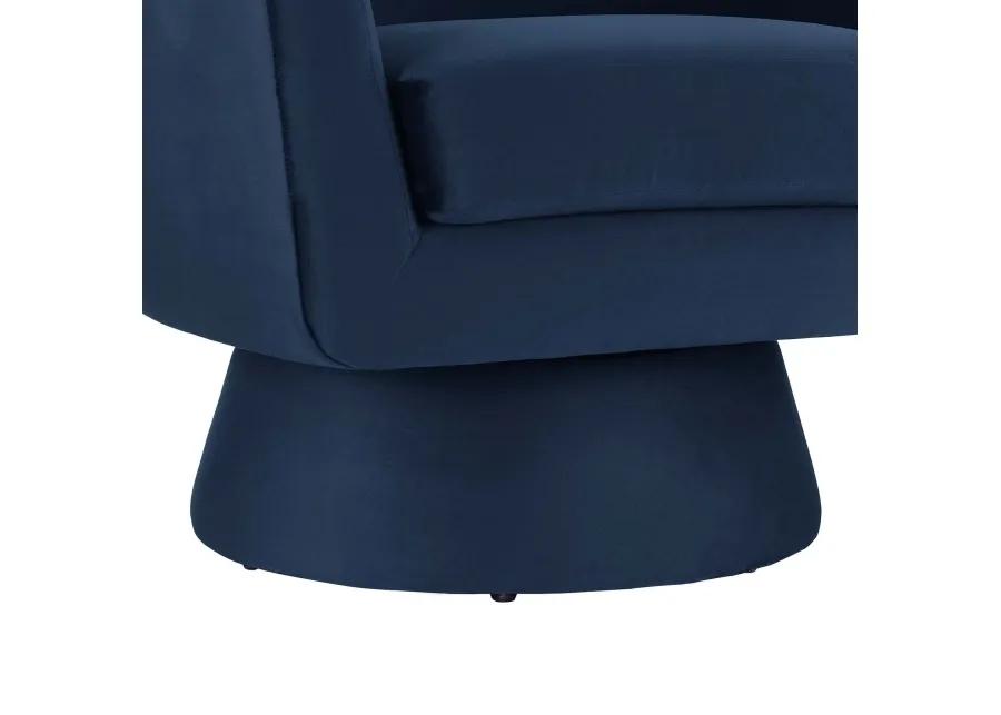 Astral Performance Velvet Fabric and Wood Swivel Chair