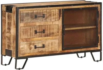 vidaXL Sideboard 39.4"x12.2"x23.6" Solid Rough Mango Wood