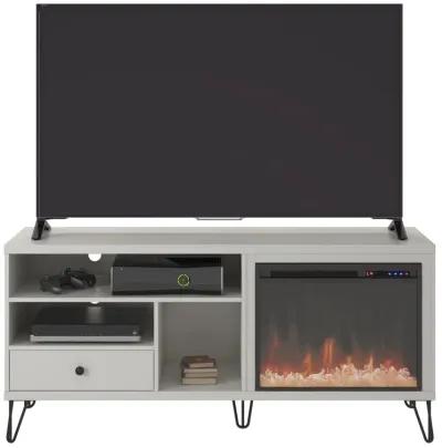 Ameriwood Home Owen Fireplace Space Heater TV Stand for TVs up to 65", White