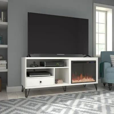 Ameriwood Home Owen Fireplace Space Heater TV Stand for TVs up to 65", White