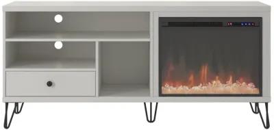 Ameriwood Home Owen Fireplace Space Heater TV Stand for TVs up to 65", White