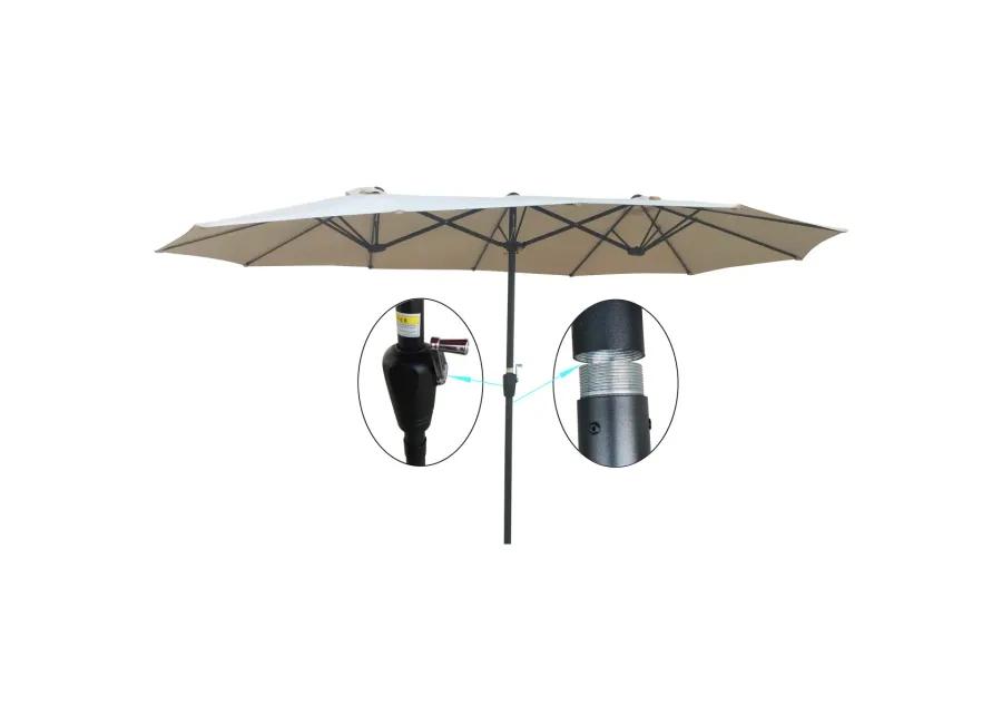 15x9Ft Double-Sided Patio Umbrella Outdoor Market Table Garden Extra Large Waterproof Twin Umbrellas with Crank and Wind Vents for Garden Deck Backyard Pool Shade Outside Deck Swimming Pool