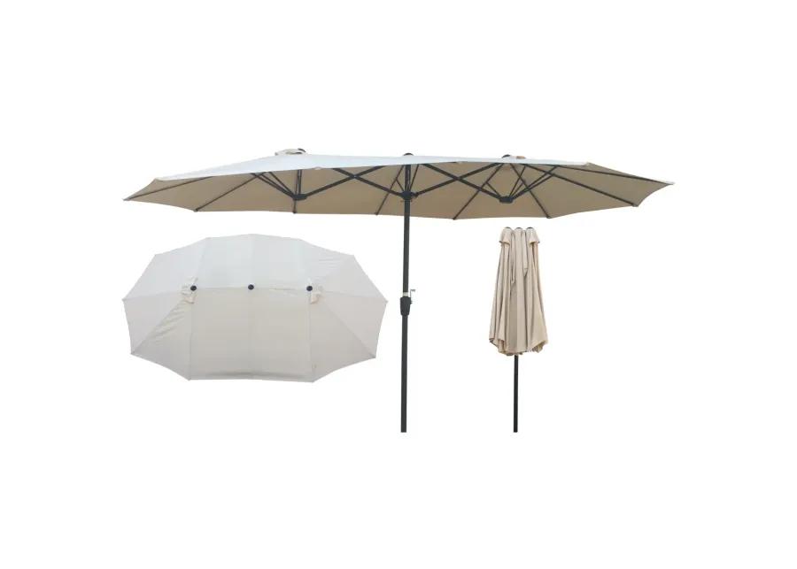 15x9Ft Double-Sided Patio Umbrella Outdoor Market Table Garden Extra Large Waterproof Twin Umbrellas with Crank and Wind Vents for Garden Deck Backyard Pool Shade Outside Deck Swimming Pool