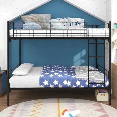 Hivvago Quick Assembly Twin Sized Metal Bunk Bed Frame with Ladder