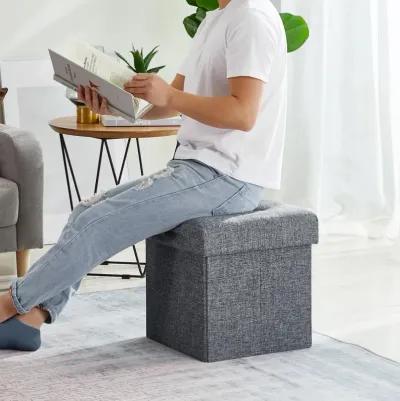 Foldable Tufted Storage Ottoman