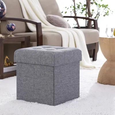 Foldable Tufted Storage Ottoman