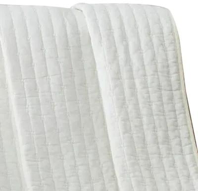 Xumi 50 x 60 Inch Quilted Throw Blanket, Channel Quilting, Antique White - Benzara