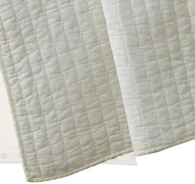 Xumi 50 x 60 Inch Quilted Throw Blanket, Channel Quilting, Antique White - Benzara