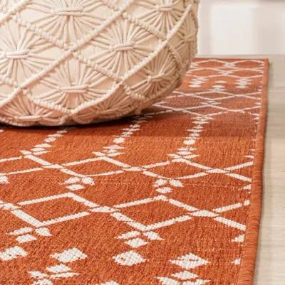 Ourika Moroccan Geometric Textured Weave Indoor/Outdoor Runner Rug