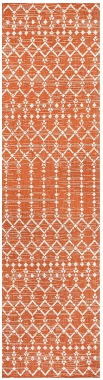 Ourika Moroccan Geometric Textured Weave Indoor/Outdoor Runner Rug